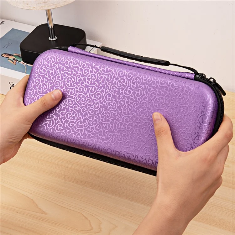 Portable Storage Bag for Nintendo Switch Game Console PC+PU Carrying Case - Purple