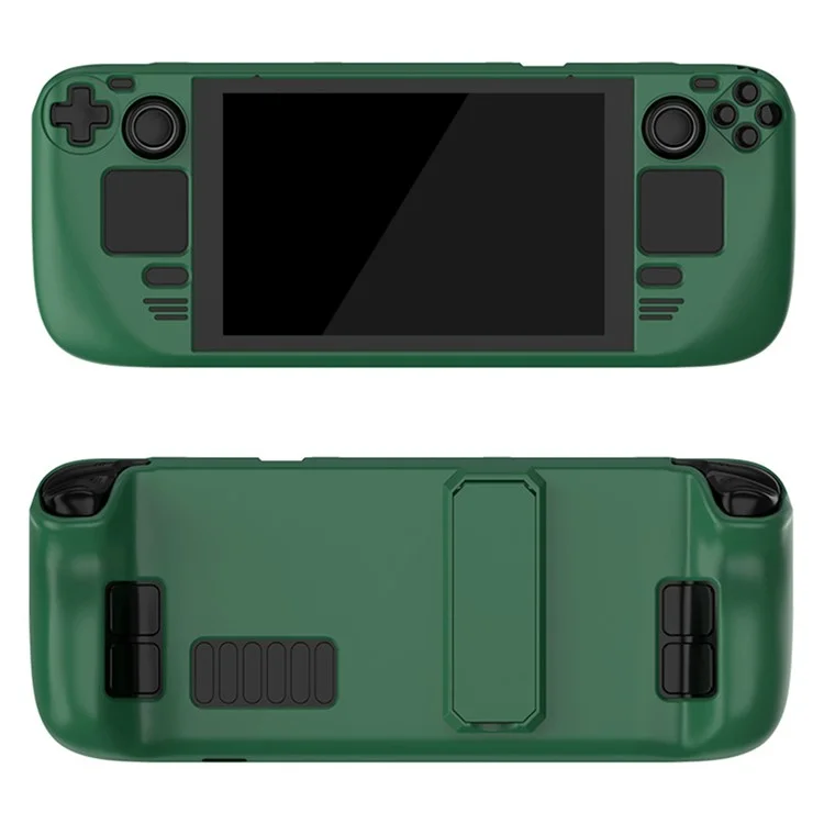 Custodia protettiva rigida per PC per console portatile Steam Deck, custodia antiurto con supporto - Verde