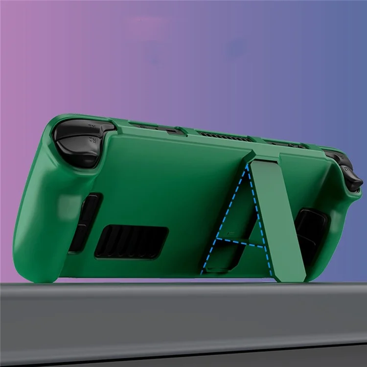 Custodia protettiva rigida per PC per console portatile Steam Deck, custodia antiurto con supporto - Verde