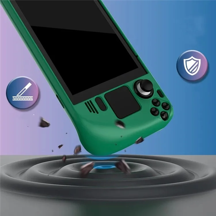 Custodia protettiva rigida per PC per console portatile Steam Deck, custodia antiurto con supporto - Verde