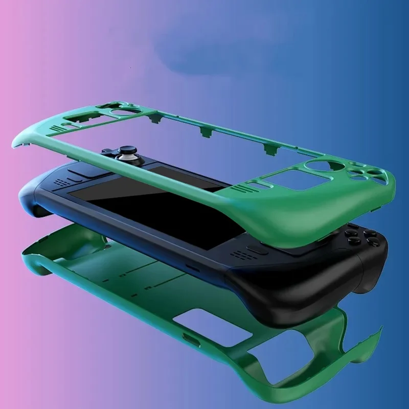 Hard PC Protective Case for Steam Deck Game Console Handheld Shockproof Cover with Stand - White