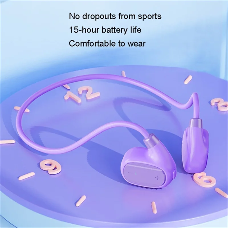 GCD-S11 Air Conduction Wireless Bluetooth-compatible Earphones Open Ear Sports HiFi Headphones - Purple
