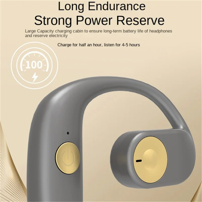 G15 OWS Hook Earphones Air Conduction Wireless Bluetooth-compatible Sports Headphones - Grey