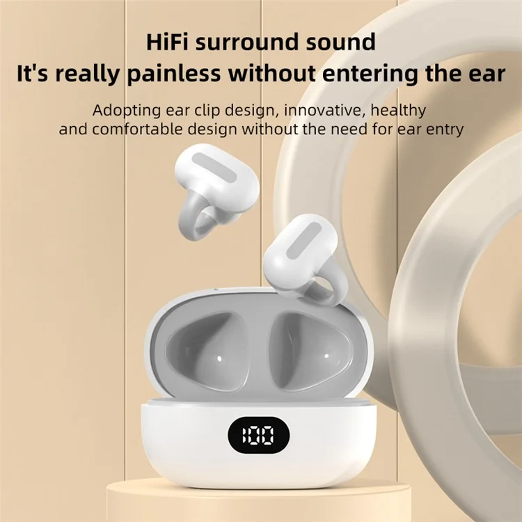 TWS-S8 Wireless Bluetooth-compatible 5.3 Earphones Sweatproof Clip-on Sports Headphones - Black