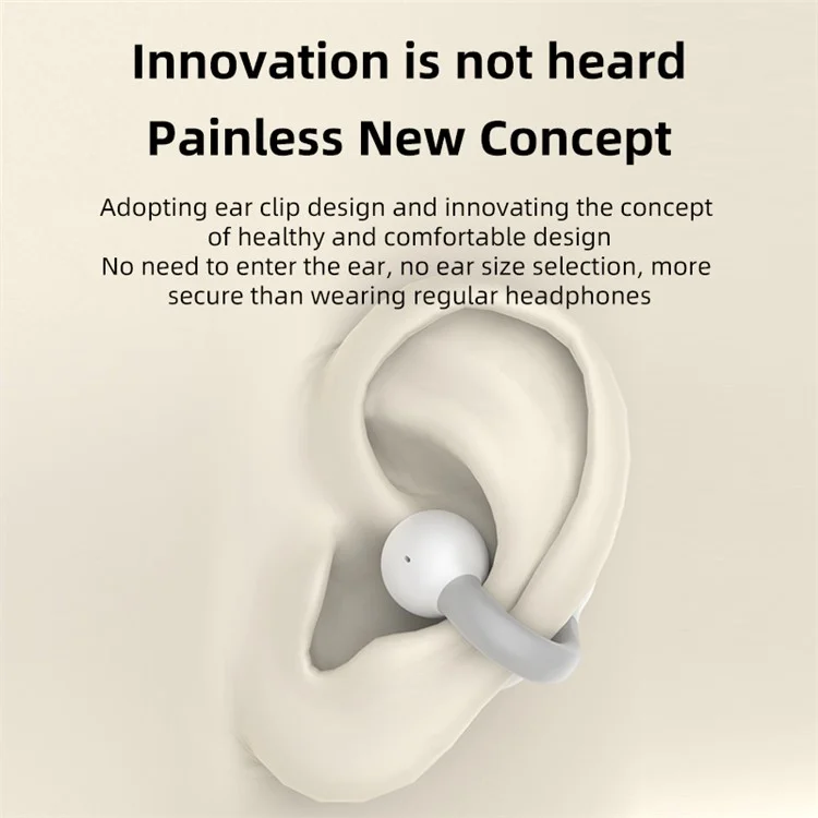 TWS-S8 Wireless Bluetooth-compatible 5.3 Earphones Sweatproof Clip-on Sports Headphones - Black