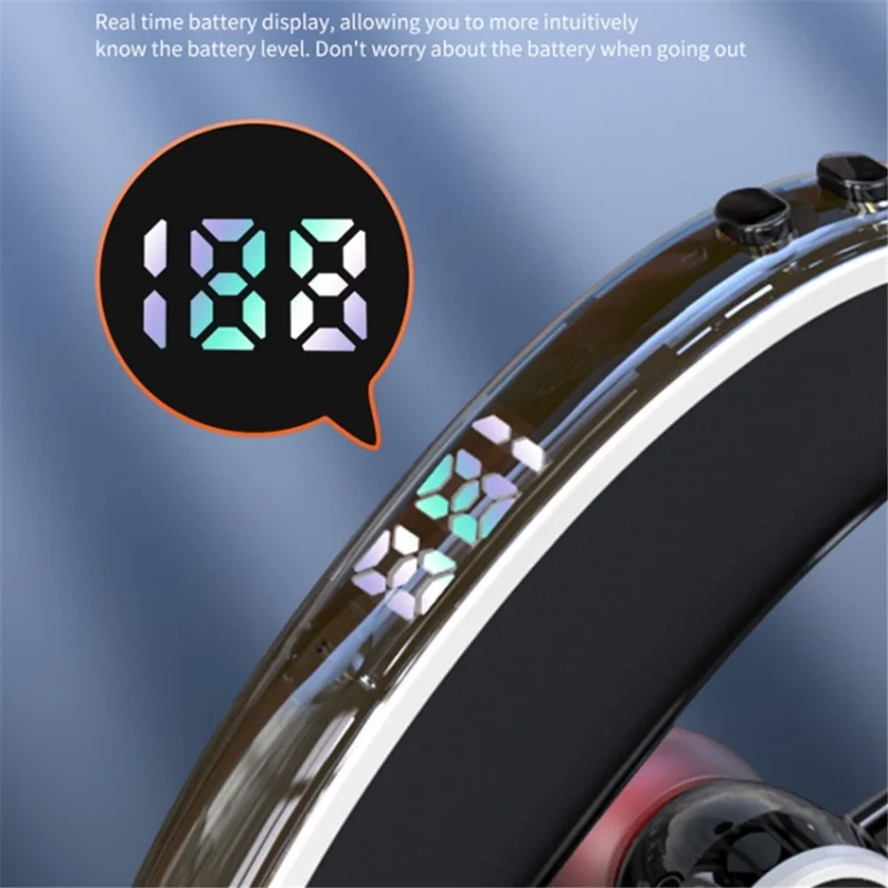 GL20 LED Digital Display Single Ear Headset Rotating Low Latency Bluetooth-compatible Headphone