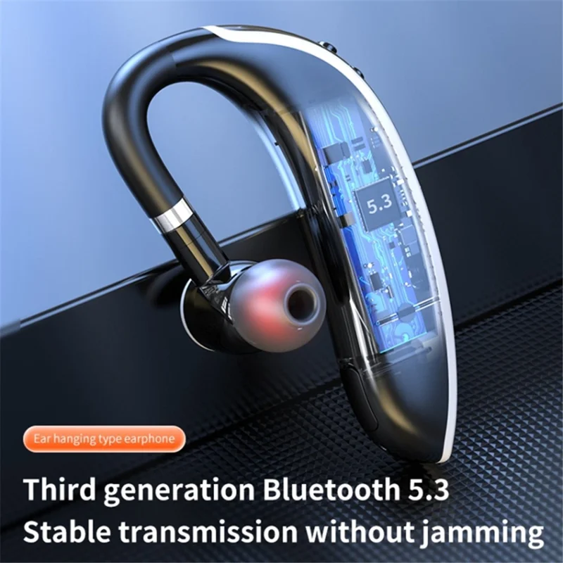 GL20 LED Digital Display Single Ear Headset Rotating Low Latency Bluetooth-compatible Headphone