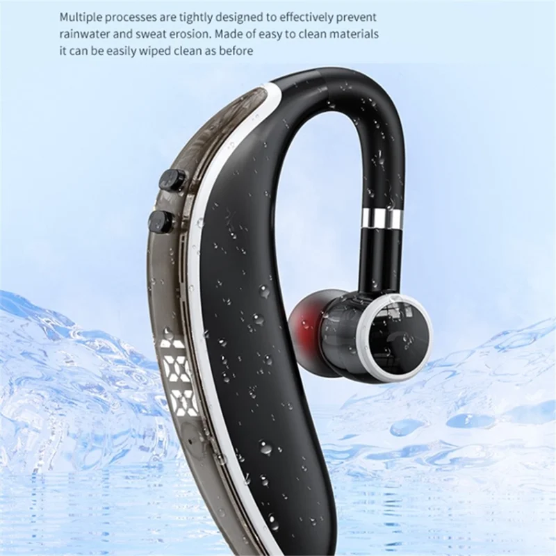 GL20 LED Digital Display Single Ear Headset Rotating Low Latency Bluetooth-compatible Headphone