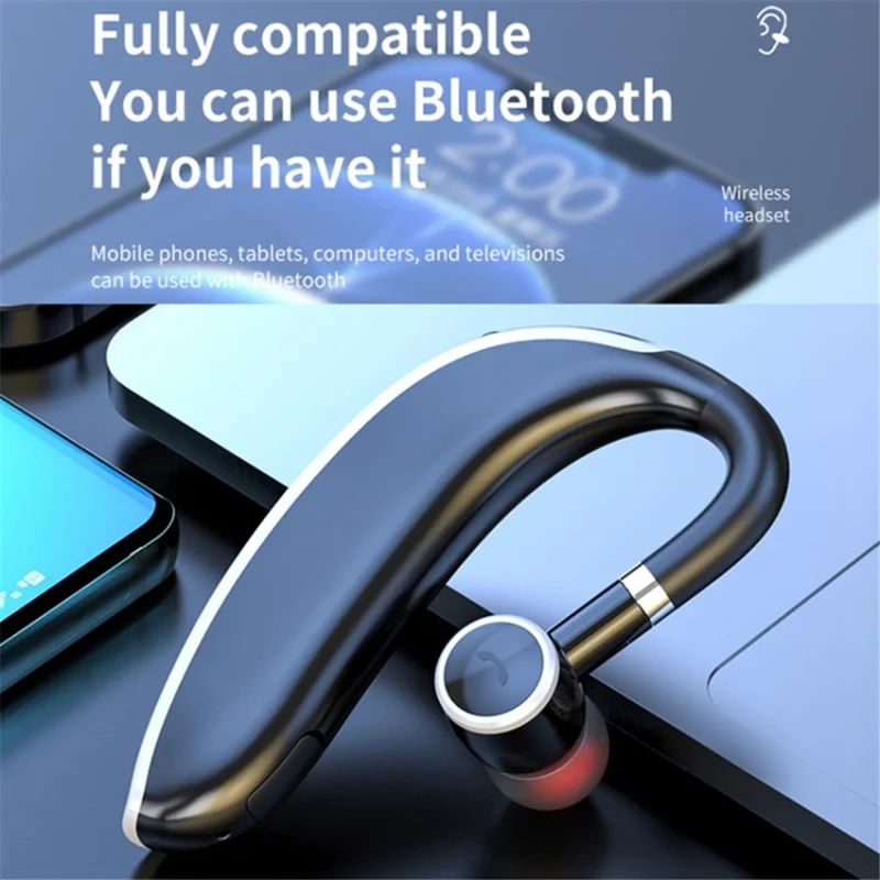 GL20 LED Digital Display Single Ear Headset Rotating Low Latency Bluetooth-compatible Headphone