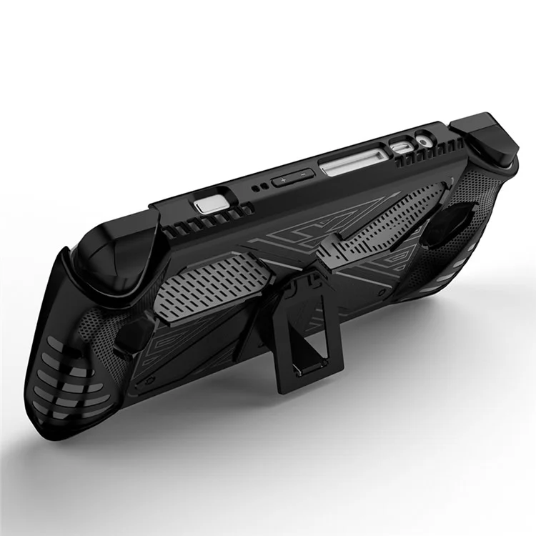 Para Asus ROG ALLY Game Console Soft TPU Case Impact Resistant Protective Cover with Kickstand - Preto