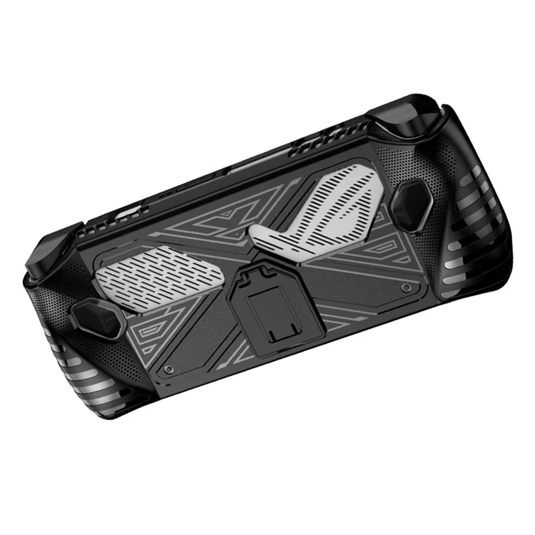 Para Asus ROG ALLY Game Console Soft TPU Case Impact Resistant Protective Cover with Kickstand - Preto