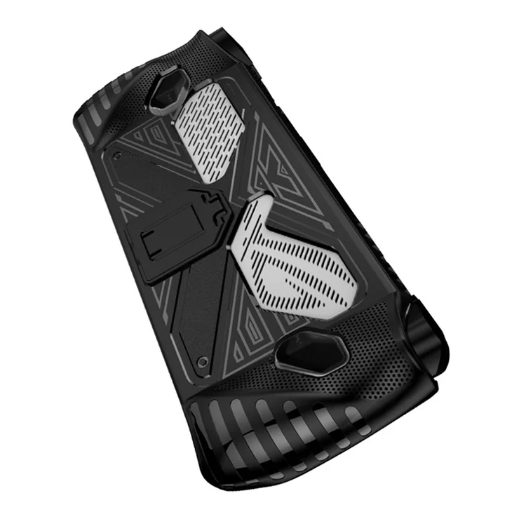 Para Asus ROG ALLY Game Console Soft TPU Case Impact Resistant Protective Cover with Kickstand - Preto