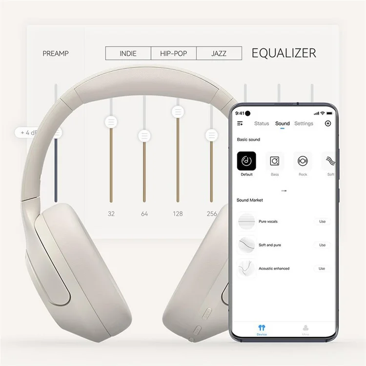 Haylou S35 2023 Беспроводная Гарнитура Bluetooth Over-ear ANC Анк Шугольная Отмена Наушники с Низкой Задержкой - Белый