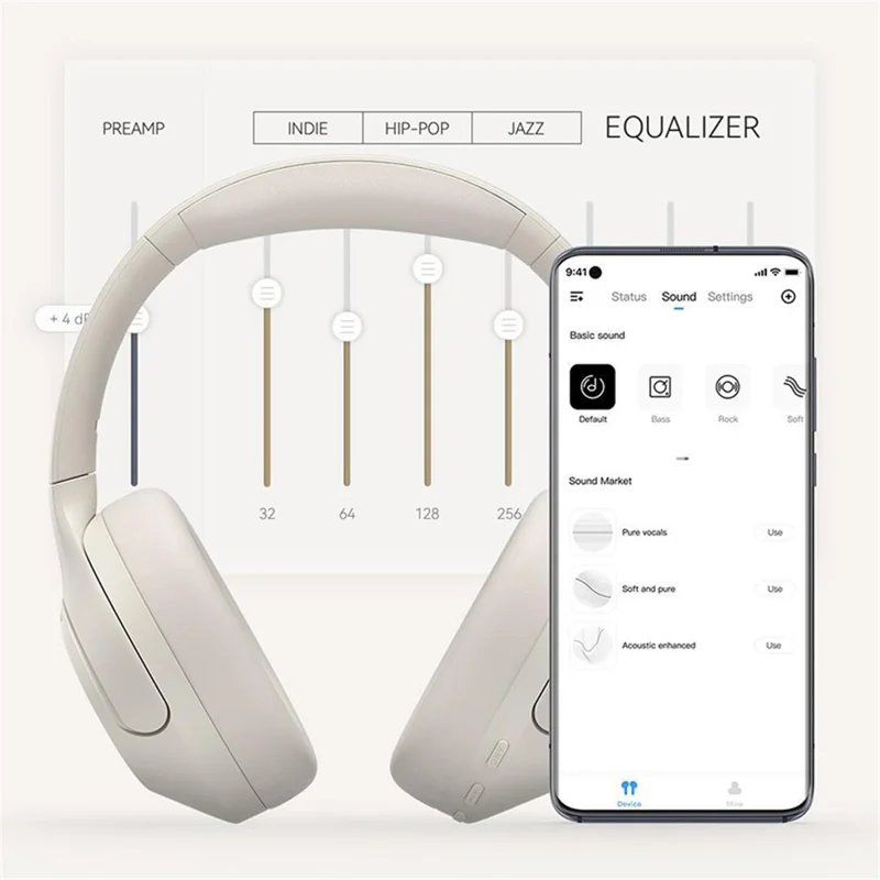 HAYLOU S35 Wireless Bluetooth Headset Over-ear ANC Noise Canceling Low Latency Headphone - Purple