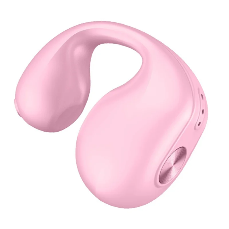 V50 Single-Ear Headset Bluetooth-compatible Wireless Bone Conduction Clip-on Headphone Sport Running Earphone - Pink