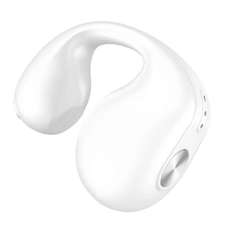 V50 Single-Ear Headset Bluetooth-compatible Wireless Bone Conduction Clip-on Headphone Sport Running Earphone - White