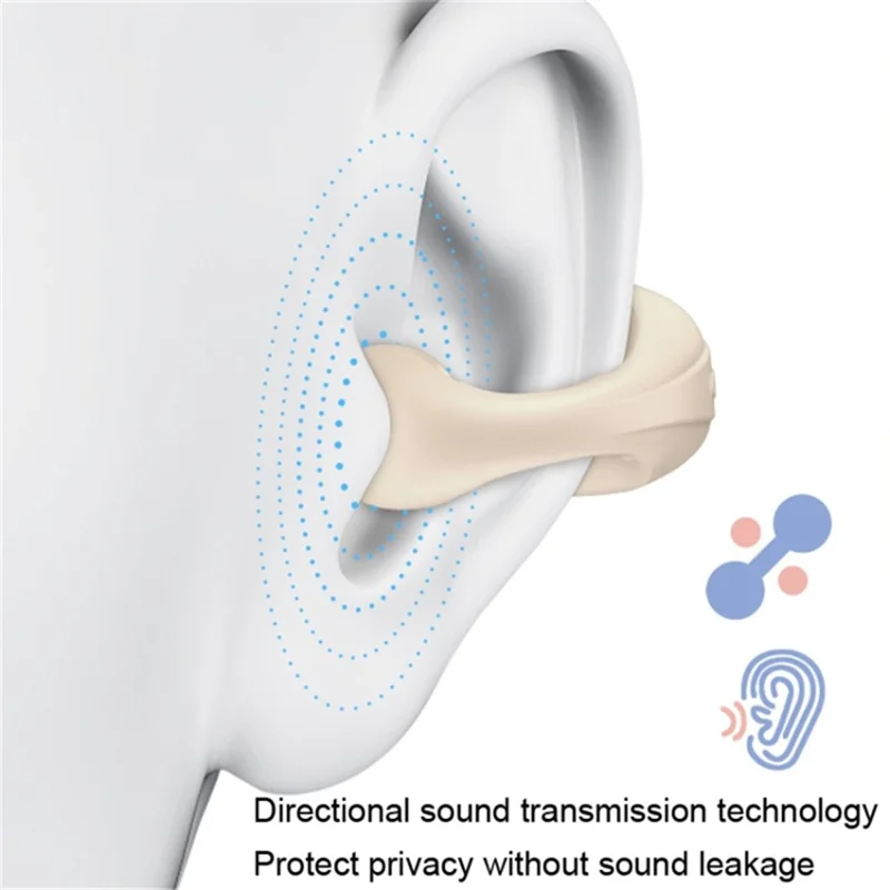 V50 Single-Ear Headset Bluetooth-compatible Wireless Bone Conduction Clip-on Headphone Sport Running Earphone - Blue