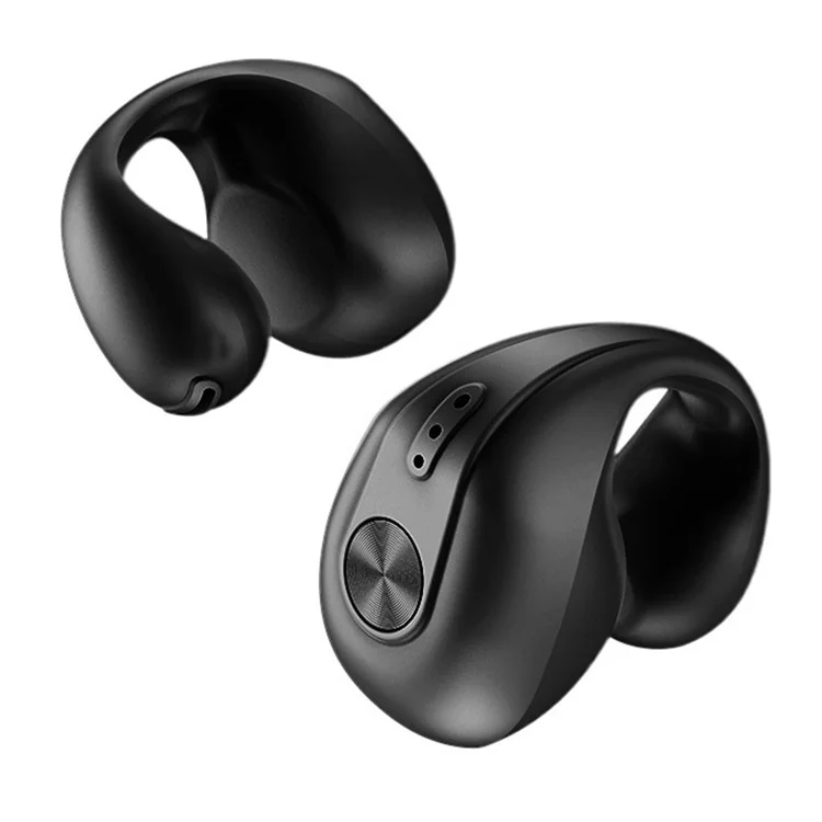 V50 Bluetooth-compatible Double Ear Headsets Bone Conduction Earphones Wireless Sport Running Clip-on Headphones - Black