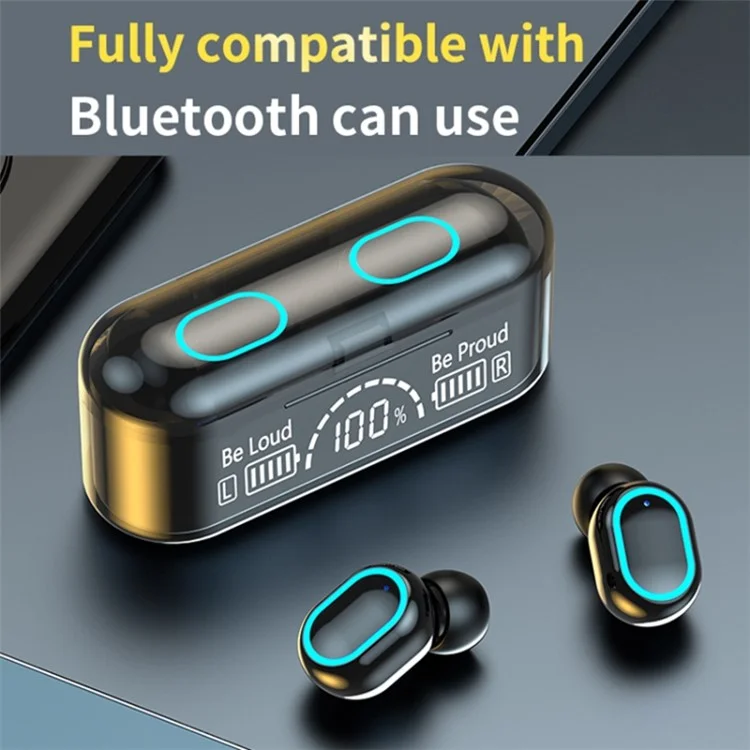 G35 TWS Wireless Bluetooth-compatible Earphone Mini In-ear Earbuds Touch Headset with Digital Display Charging Case