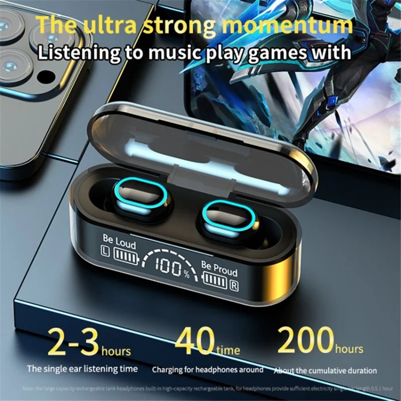 G35 TWS Wireless Bluetooth-compatible Earphone Mini In-ear Earbuds Touch Headset with Digital Display Charging Case