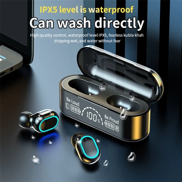 G35 TWS Wireless Bluetooth-compatible Earphone Mini In-ear Earbuds Touch Headset with Digital Display Charging Case