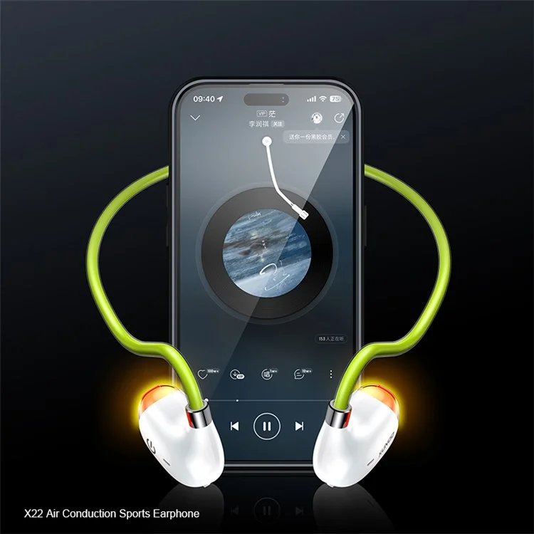 XUNDD X22 Air Conduction Headset Bluetooth-compatible Earphones Wireless Sport Running Illuminating Headphone