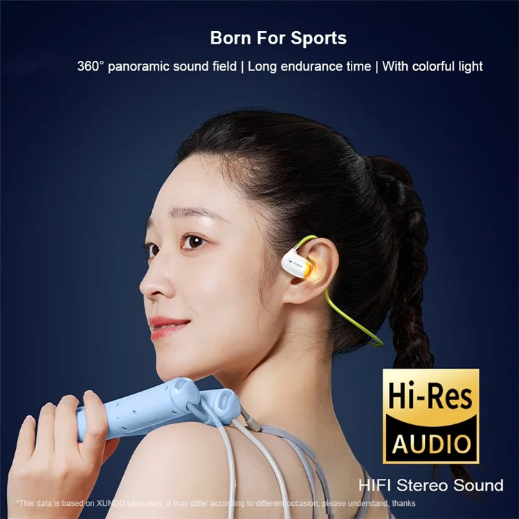 XUNDD X22 Air Conduction Headset Bluetooth-compatible Earphones Wireless Sport Running Illuminating Headphone