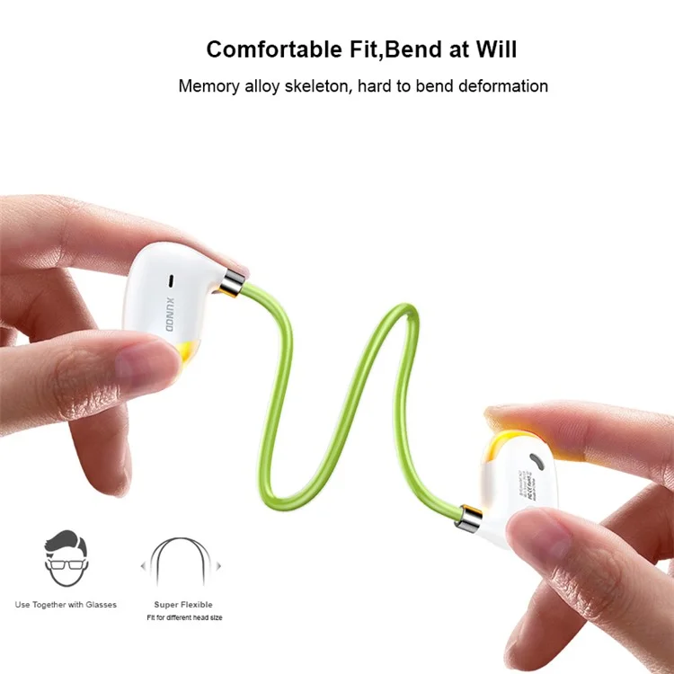 XUNDD X22 Air Conduction Headset Bluetooth-compatible Earphones Wireless Sport Running Illuminating Headphone