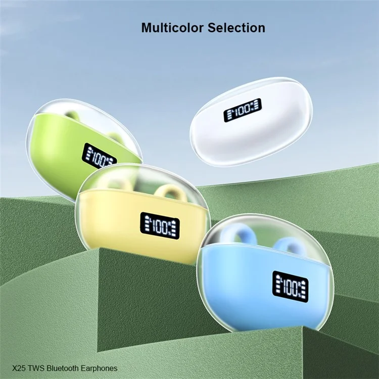 XUNDD X25 V5.3 Bluetooth-compatible Headset Sports TWS Earphone Air Conduction Clip-on HiFi Headphone - Blue