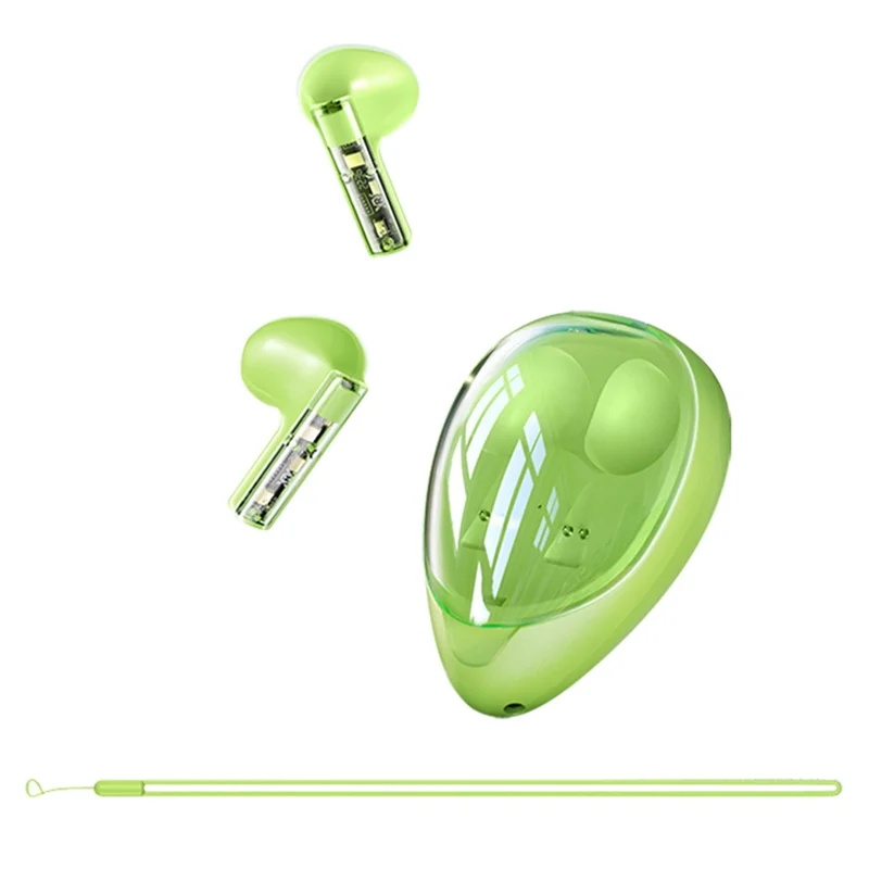 XUNDD X20 Transparante TWS Bluetooth-headphone Draadloze Stereo Muziek Touch Headset - Groen