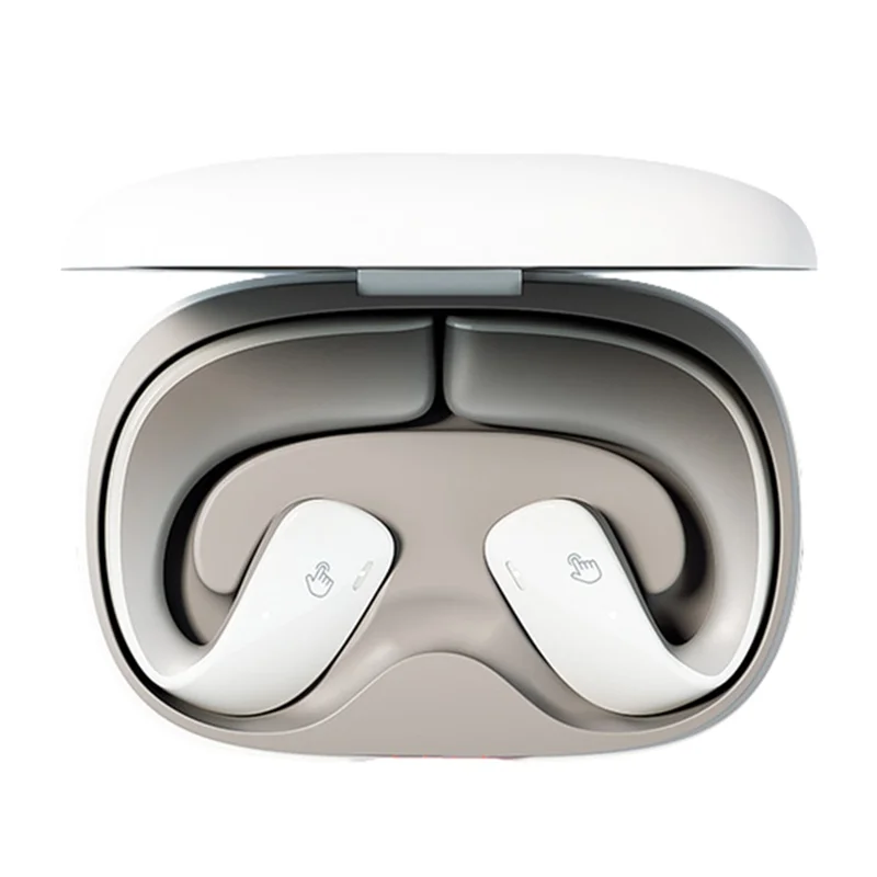 T22 Open Ear TWS Bone Conduction Wireless Headphones Music Sports Bluetooth-compatible Earphone with Mic - Grey+White