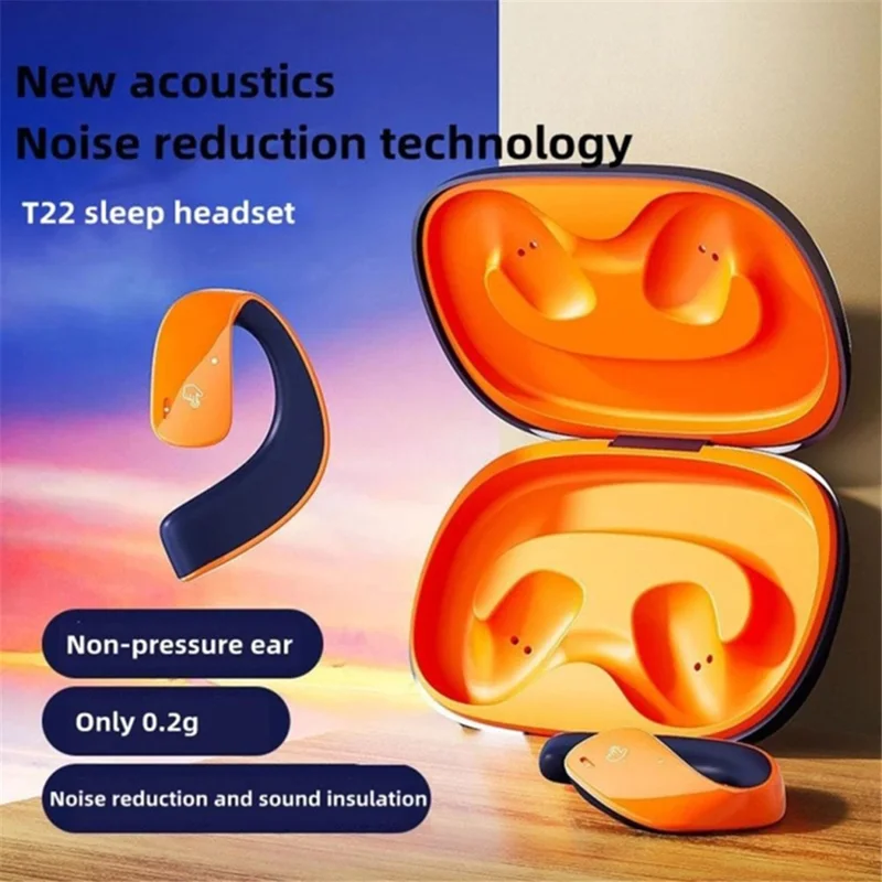 T22 Open Ear TWS Bone Conduction Wireless Headphones Music Sports Bluetooth-compatible Earphone with Mic - Grey+White