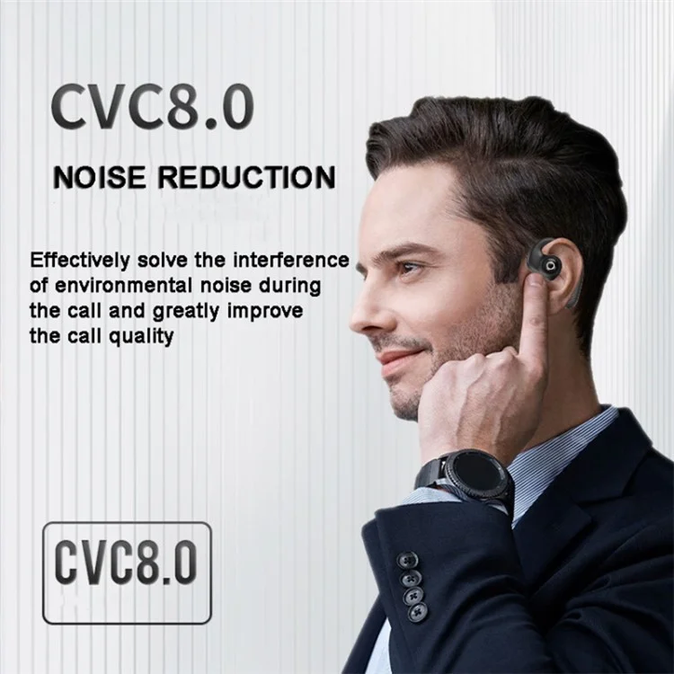 K23 Open Ear Headphone Wireless Air Bone Conduction Earphones TWS Bluetooth-compatible 5.3 Ear Clip Earbuds - Black