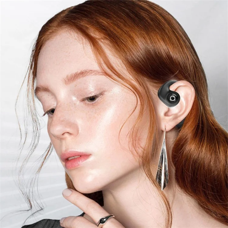 K23 Open Ear Headphone Wireless Air Bone Conduction Earphones TWS Bluetooth-compatible 5.3 Ear Clip Earbuds - Black