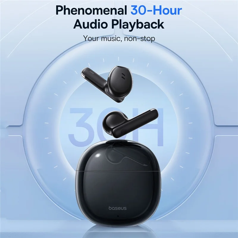 BASEUS Bowie E13 True Wireless Earphones Bluetooth-compatible 5.3 Headset Portable Low-Latency Headphones with 0.3m 3A Type-C Cable, Black