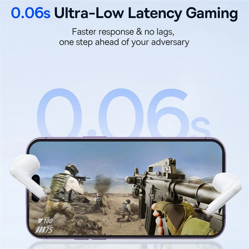 BASEUS Bowie E13 True Wireless Earphones Bluetooth-compatible 5.3 Headset Portable Low-Latency Headphones with 0.3m 3A Type-C Cable, White