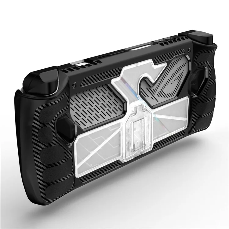 TPU+PC Case for Asus ROG ALLY Game Console Anti-drop Protective Cover with PC Kickstand - Black