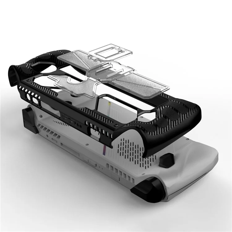 TPU+PC Case for Asus ROG ALLY Game Console Anti-drop Protective Cover with PC Kickstand - Black