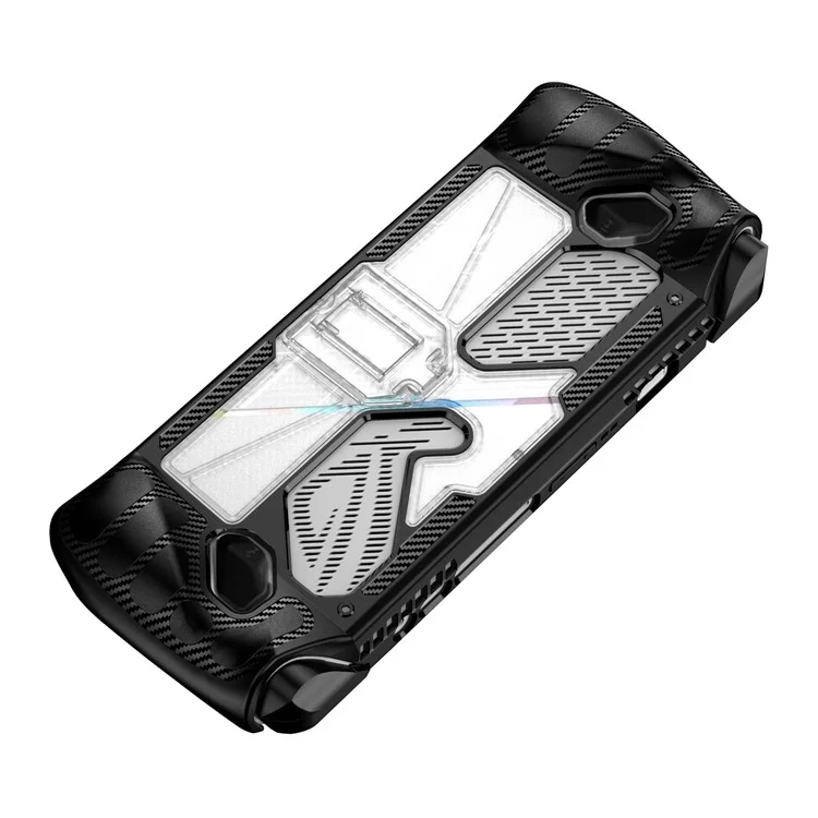 TPU+PC Case for Asus ROG ALLY Game Console Anti-drop Protective Cover with PC Kickstand - Black