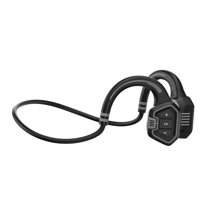 AS9 Condução Óssea Bluetooth Wireless Headset IP68 Paneto de Gancho de Orelha Esportivo à Prova D'água - Cinza