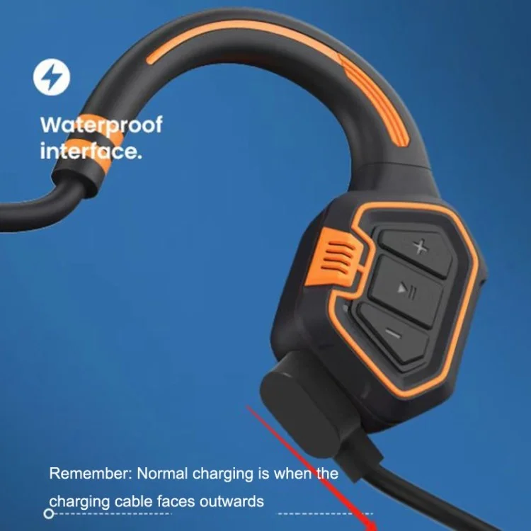 AS9 Bone Conduction Bluetooth-compatible Wireless Headset IP68 Waterproof Sports Ear-Hook Headphone - Grey