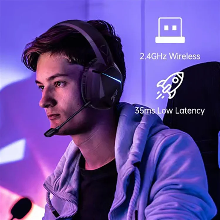 SOMIC GS401PRO 2,4G kabellose Bluetooth-Kopfhörer mit geringer Latenz und Gaming-Kopfhörer mit RGB-Beleuchtung