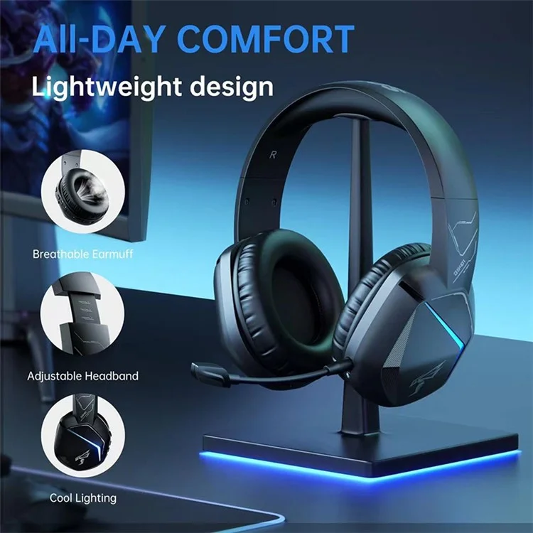 SOMIC GS401PRO 2,4G kabellose Bluetooth-Kopfhörer mit geringer Latenz und Gaming-Kopfhörer mit RGB-Beleuchtung