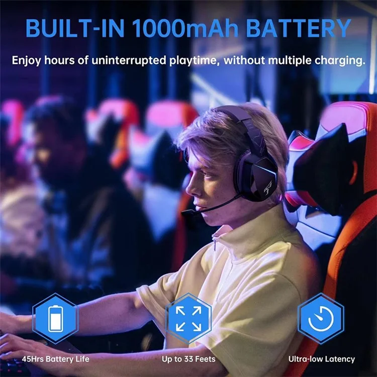SOMIC GS401PRO 2,4G kabellose Bluetooth-Kopfhörer mit geringer Latenz und Gaming-Kopfhörer mit RGB-Beleuchtung