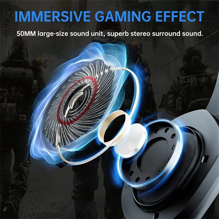 SOMIC GS401PRO 2,4G kabellose Bluetooth-Kopfhörer mit geringer Latenz und Gaming-Kopfhörer mit RGB-Beleuchtung