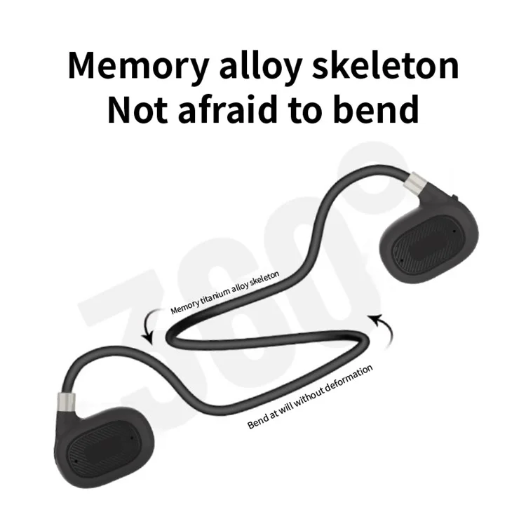 Fones de ouvido sem fio para corrida X15 Bluetooth 5.3 de condução de ar, de orelha aberta (sem certificado CE) - Preto 