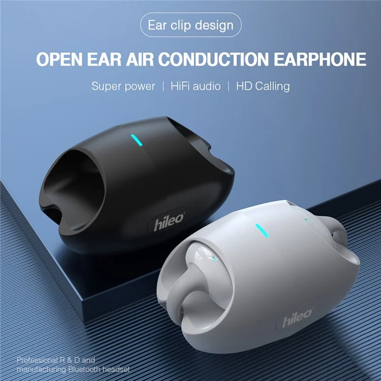 HILEO Hi80 OWS Ear Clip Bluetooth-compatible Earphones Stereo Sound ENC Noise Reduction Headphones - White