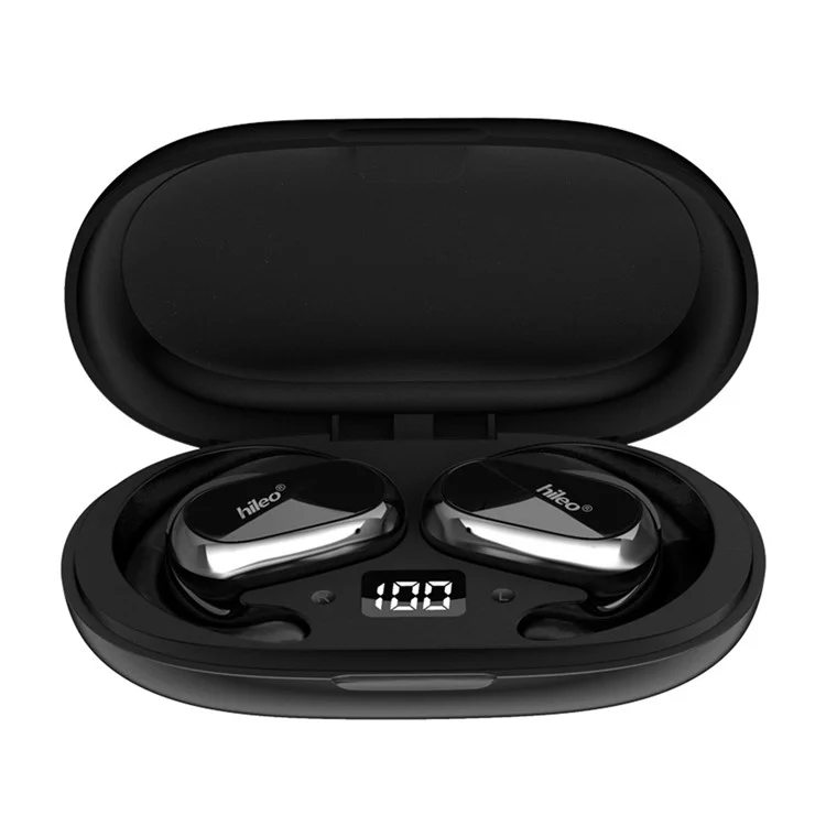 Fones de Ouvido Sem Fio Estéreo de Som Esportivo Bluetooth HILEO Hi92 OWS com Gancho de Orelha - Preto
