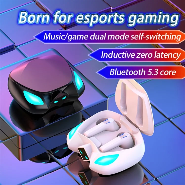 T28 Low Latency Game / Music Dual-mode Earphones RGB Light Bluetooth-compatible 5.3 Headphones (No CE Certificate) - Black