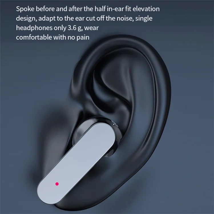 K30 Transparent Capsule Digital Touch Bluetooth-compatible Headset Half-In-Ear Wireless Earbuds with 200mAh Charging Case - Black